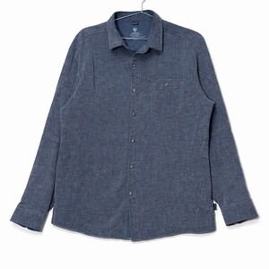 KUHL Uproar 5 Panel Mens Button Down Shirt XL Blue Long Sleeve Casual Outdoor